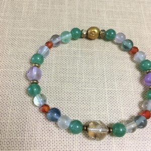 レインボーシトリン&フローライトブレスレット
