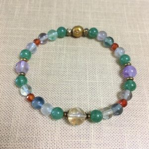 レインボーシトリン&フローライトブレスレット