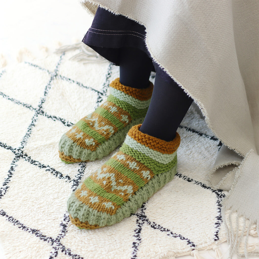 手編みルームソックス