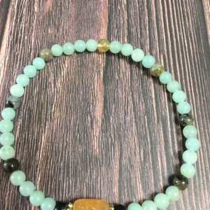 イエロークォーツ&アマゾナイトブレスレット